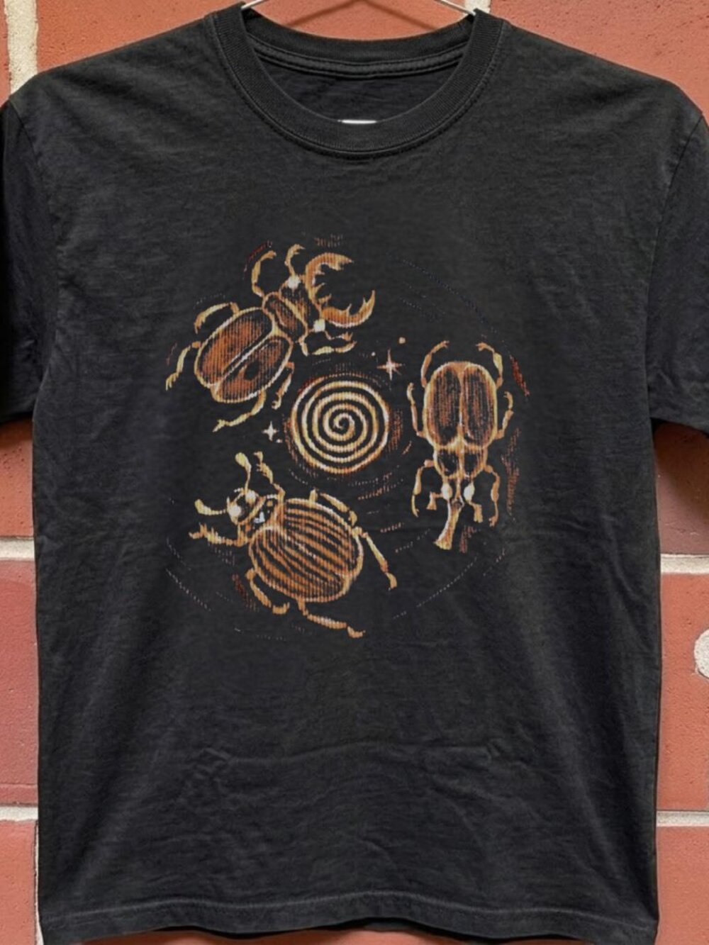 Gildan Black Three Beetles Flying Around Graphic Tee